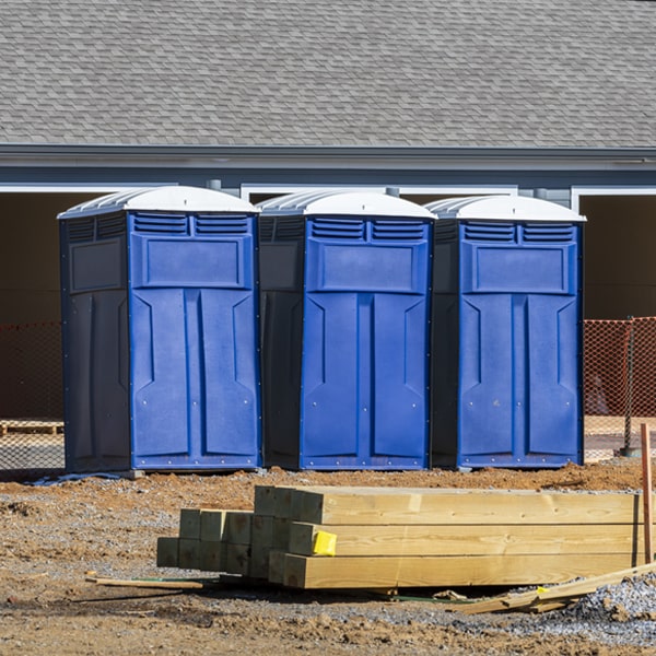 how often are the portable restrooms cleaned and serviced during a rental period in Enterprise WV